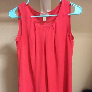 LOFT coral sleeveless blouse